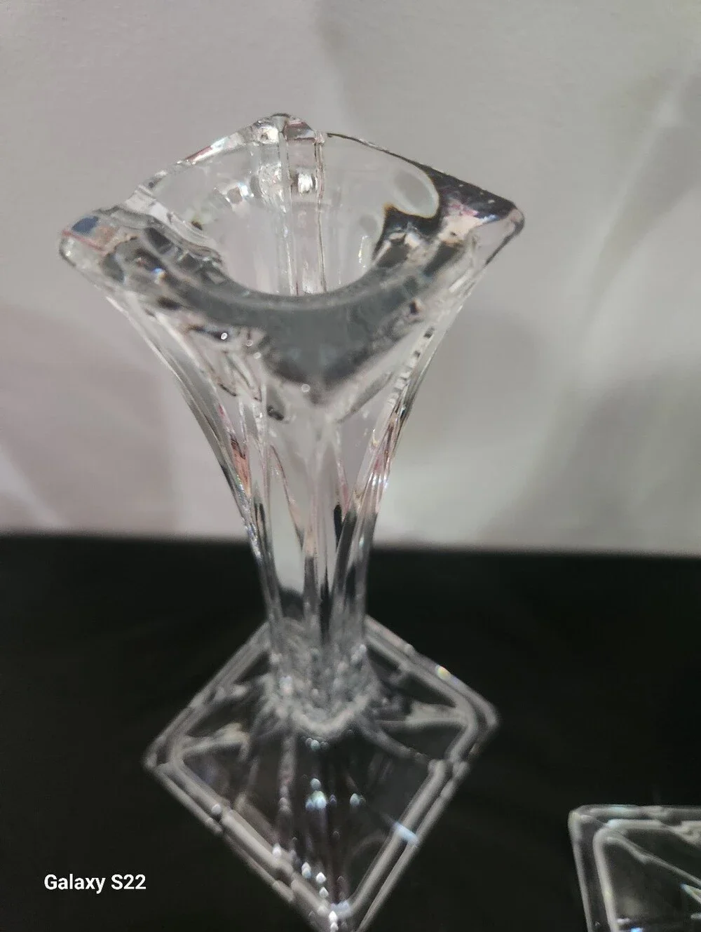 Toscany 24% Lead Crystal Clear  Candlestick Pair - Elegant Home Accents